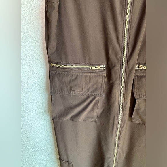 Sports Illustrated Swim Chocolate Brown Cargo Zippered Jogger Hem Jumpsuit M - Picture 6 of 9